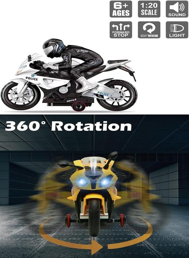 Bhavenu 1:20 Scale Rechargeable Remote Control Simulation Modeling Rc Bike Toys for Boys with Light & Sound Function, 360 Degree Rotation Multicolor, 3+ Years (Pack of 1) - Image 5